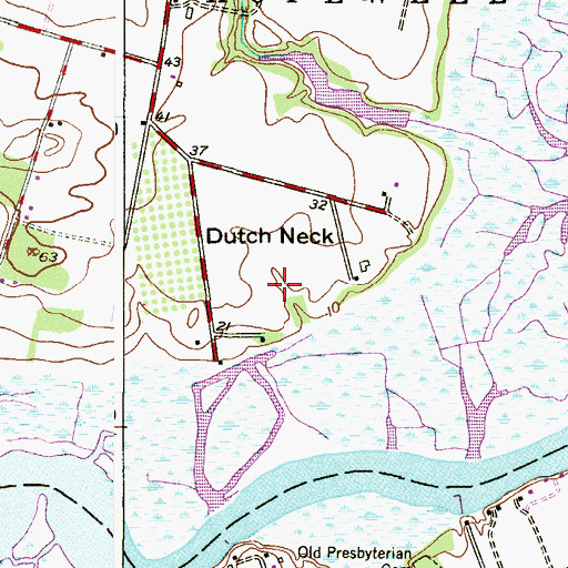 Topographic Map of Dutch Neck, NJ
