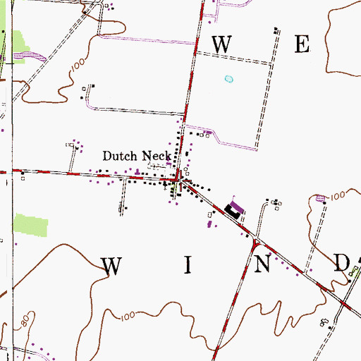 Topographic Map of Dutch Neck, NJ