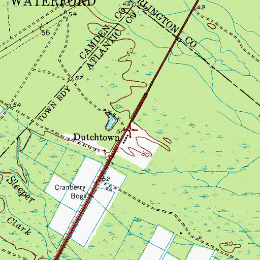 Topographic Map of Dutchtown, NJ