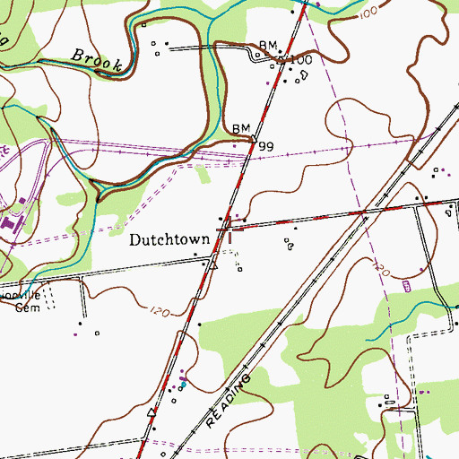 Topographic Map of Dutchtown, NJ