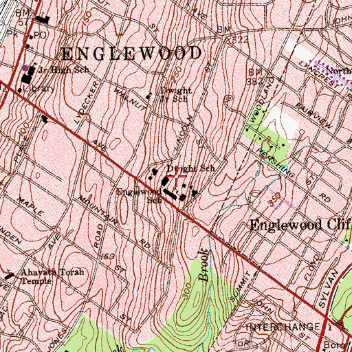 Topographic Map of Dwight School, NJ