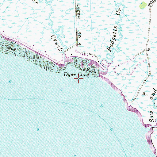 Topographic Map of Dyer Cove, NJ