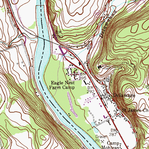 Topographic Map of Eagle Nest Farm Camp, NJ