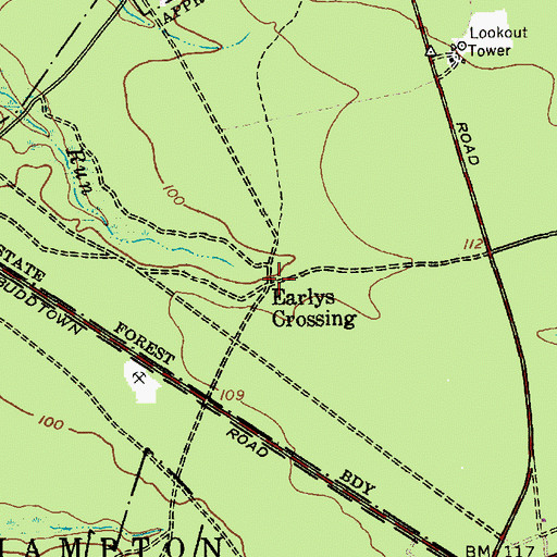 Topographic Map of Earlys Crossing, NJ