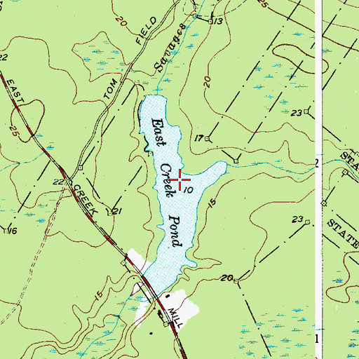 Topographic Map of East Creek Pond, NJ