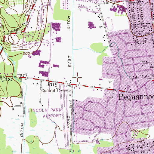 Topographic Map of East Ditch, NJ