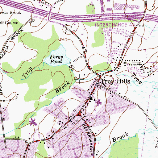 Topographic Map of Eastmans Brook, NJ
