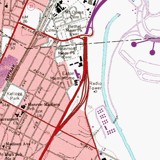 Topographic Map of Eaton Memorial Home, NJ