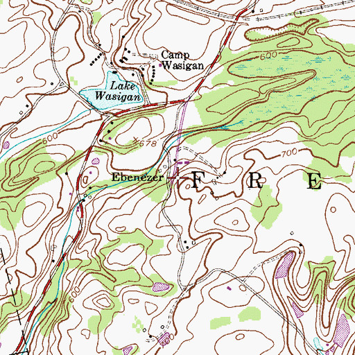 Topographic Map of Ebenezer, NJ