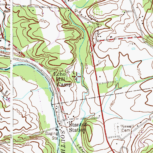 Topographic Map of Echo Hill Camp, NJ