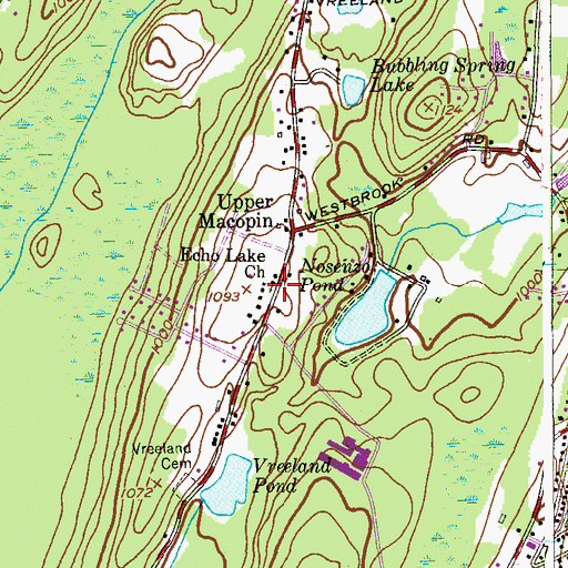 Topographic Map of Echo Lake Baptist Church, NJ