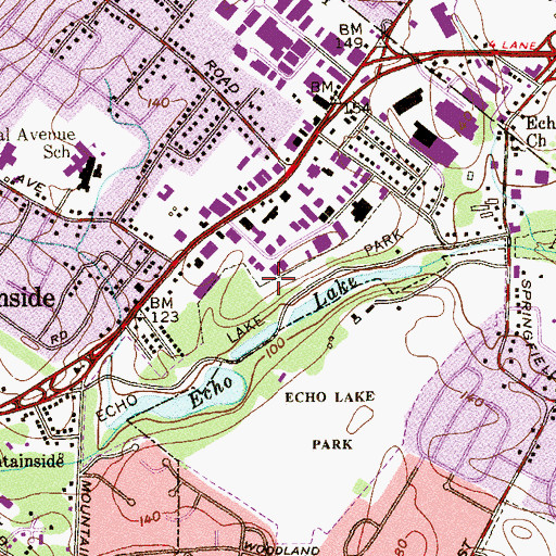 Topographic Map of Echo Lake Park, NJ