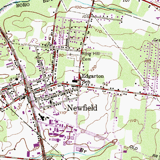 Topographic Map of Edgarton Memorial Elementary School, NJ