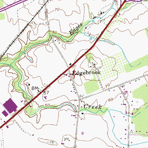 Topographic Map of Edgebrook, NJ