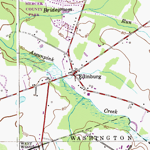 Topographic Map of Edinburg, NJ