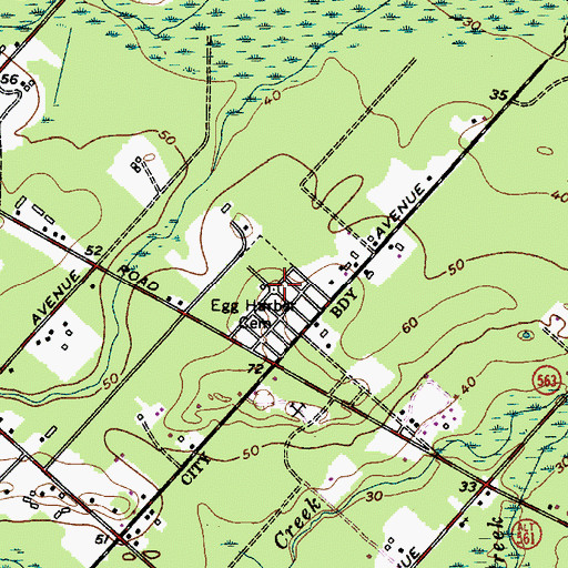 Topographic Map of Egg Harbor Cemetery, NJ