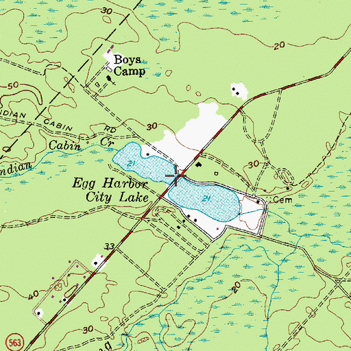 Topographic Map of Egg Harbor City Lake, NJ