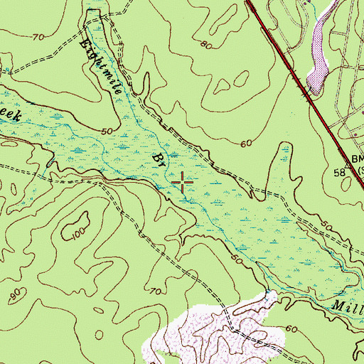 Topographic Map of Eightmile Branch, NJ