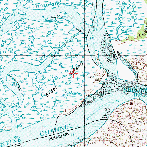 Topographic Map of Elder Island, NJ
