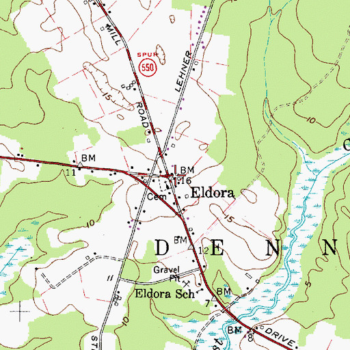 Topographic Map of Eldora, NJ