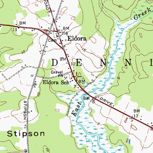 Topographic Map of Eldora School, NJ