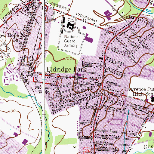 Topographic Map of Eldridge Park, NJ