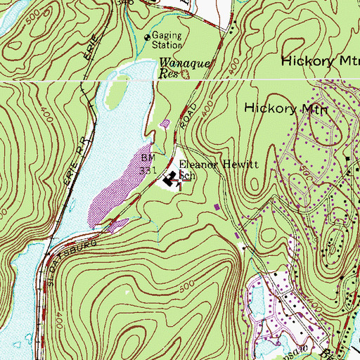 Topographic Map of Eleanor G Hewitt Elementary School, NJ