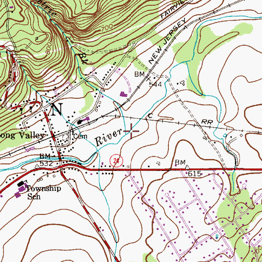 Topographic Map of Electric Brook, NJ