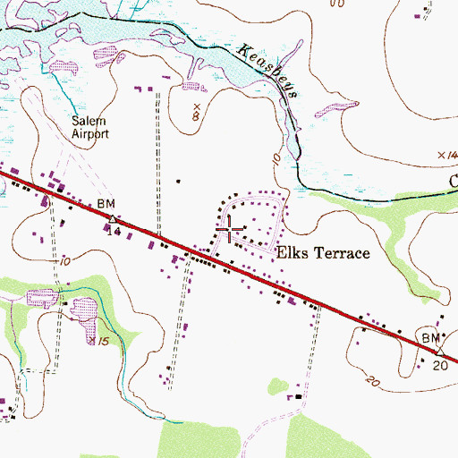 Topographic Map of Elks Terrace, NJ