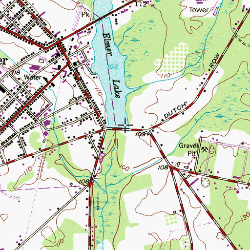 Topographic Map of Elmer Lake, NJ