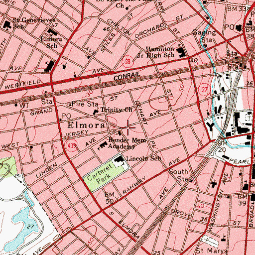 Topographic Map of Elmora, NJ