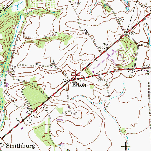 Topographic Map of Elton, NJ