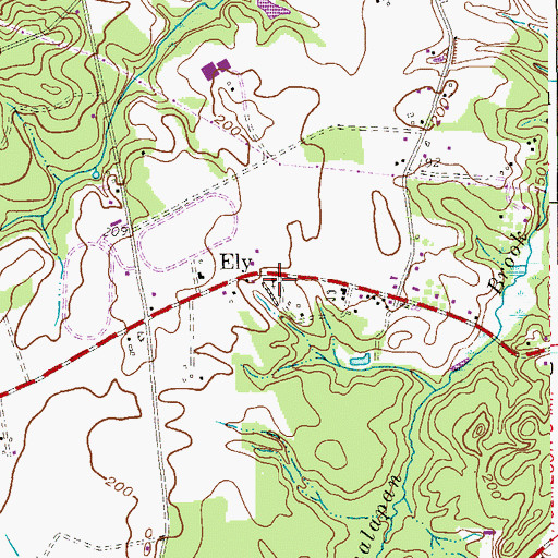 Topographic Map of Ely, NJ