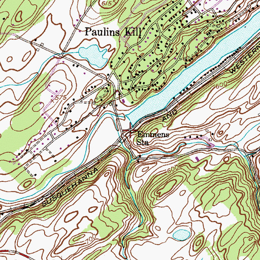 Topographic Map of Emmens Station, NJ