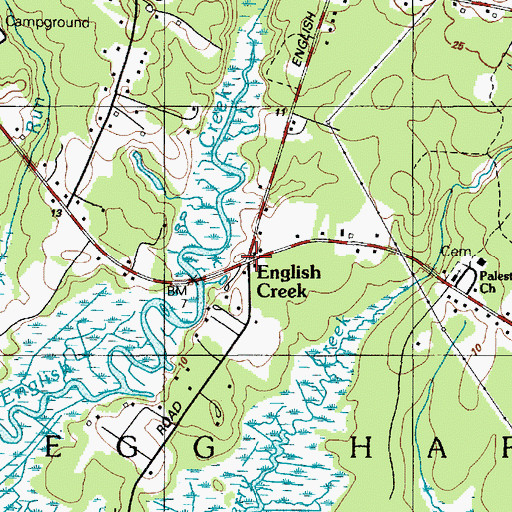 Topographic Map of English Creek, NJ