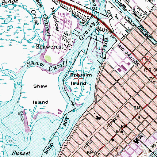 Topographic Map of Ephraim Island, NJ