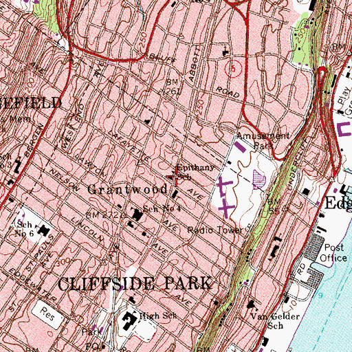 Topographic Map of Epithany School, NJ