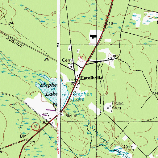 Topographic Map of Estellville, NJ