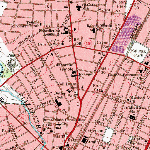 Topographic Map of Ebenezer Assembly of God Church, NJ