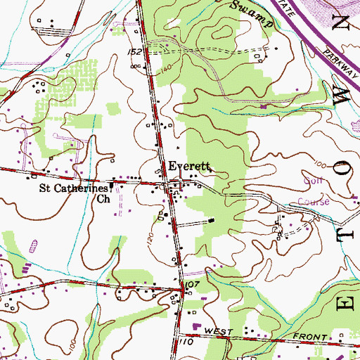 Topographic Map of Everett, NJ