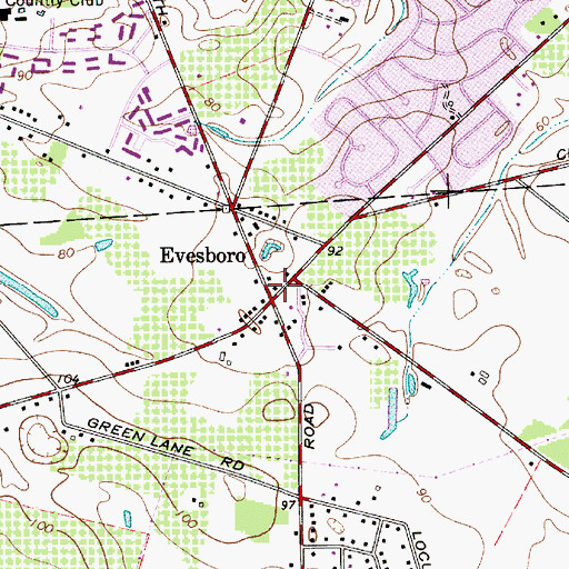 Topographic Map of Evesboro, NJ