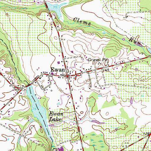 Topographic Map of Ewan, NJ