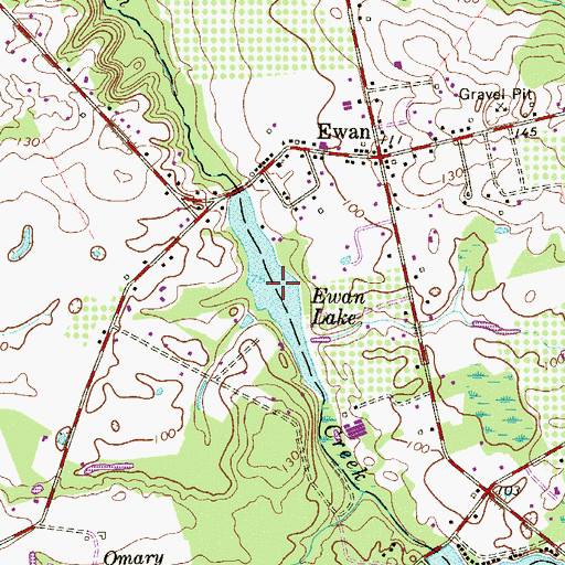 Topographic Map of Ewan Lake, NJ