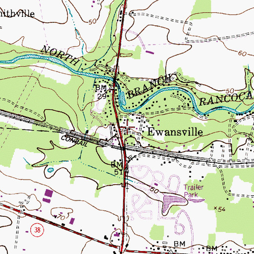 Topographic Map of Ewansville, NJ