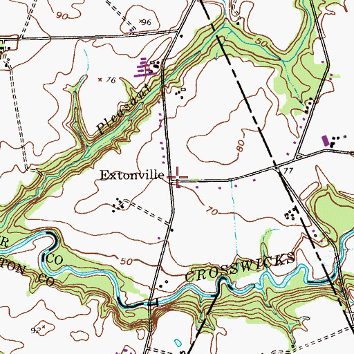 Topographic Map of Extonville, NJ