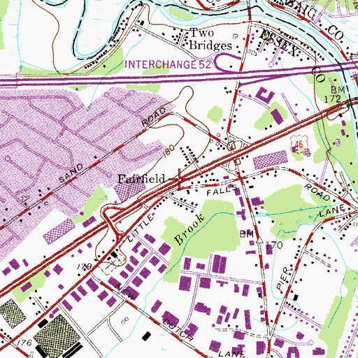 Topographic Map of Township of Fairfield Village, NJ