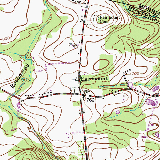 Topographic Map of Fairmount, NJ