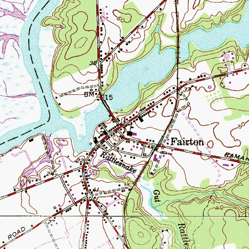 Topographic Map of Fairton, NJ