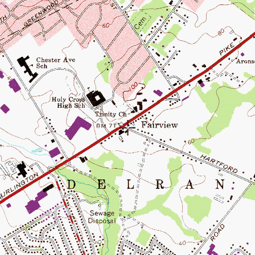 Topographic Map of Fairview, NJ