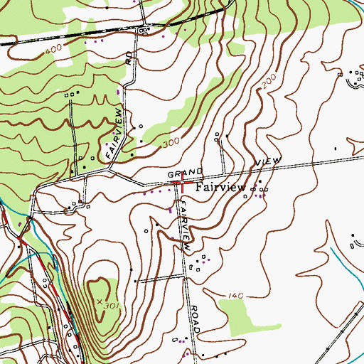 Topographic Map of Fairview, NJ